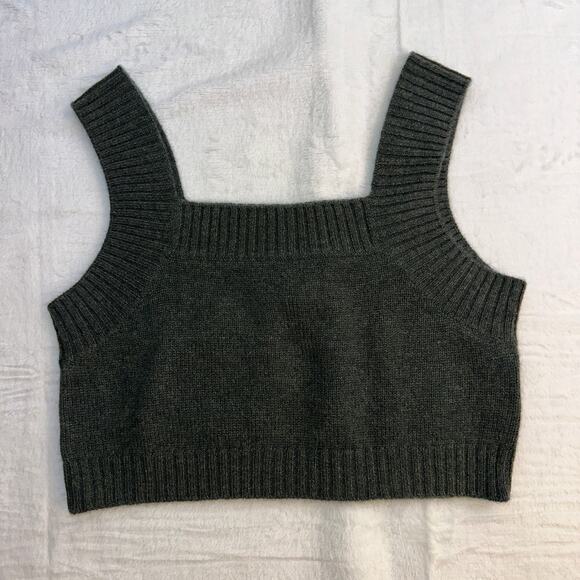 Lisa Yang Barbara Crop Top Sweater 100% Cashmere Size 1 Small / Medium Olive NWT - Picture 8 of 14